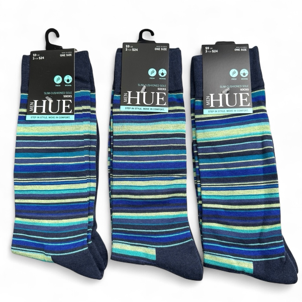 HUE Men's Multicolor Striped‎ Dress Socks